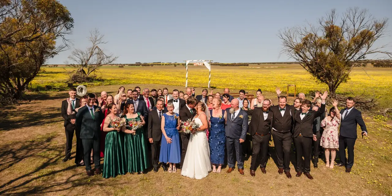 Every guest in one group photo on the hill