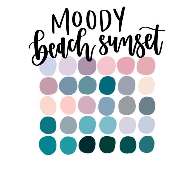 Moody Beach Sunset colour palette