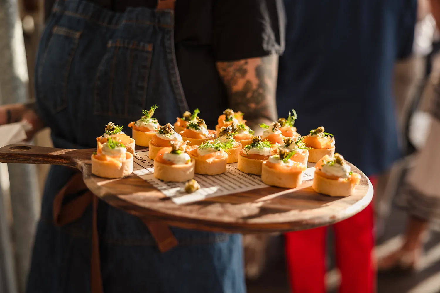 Canapes being served at COAST Port Beach
