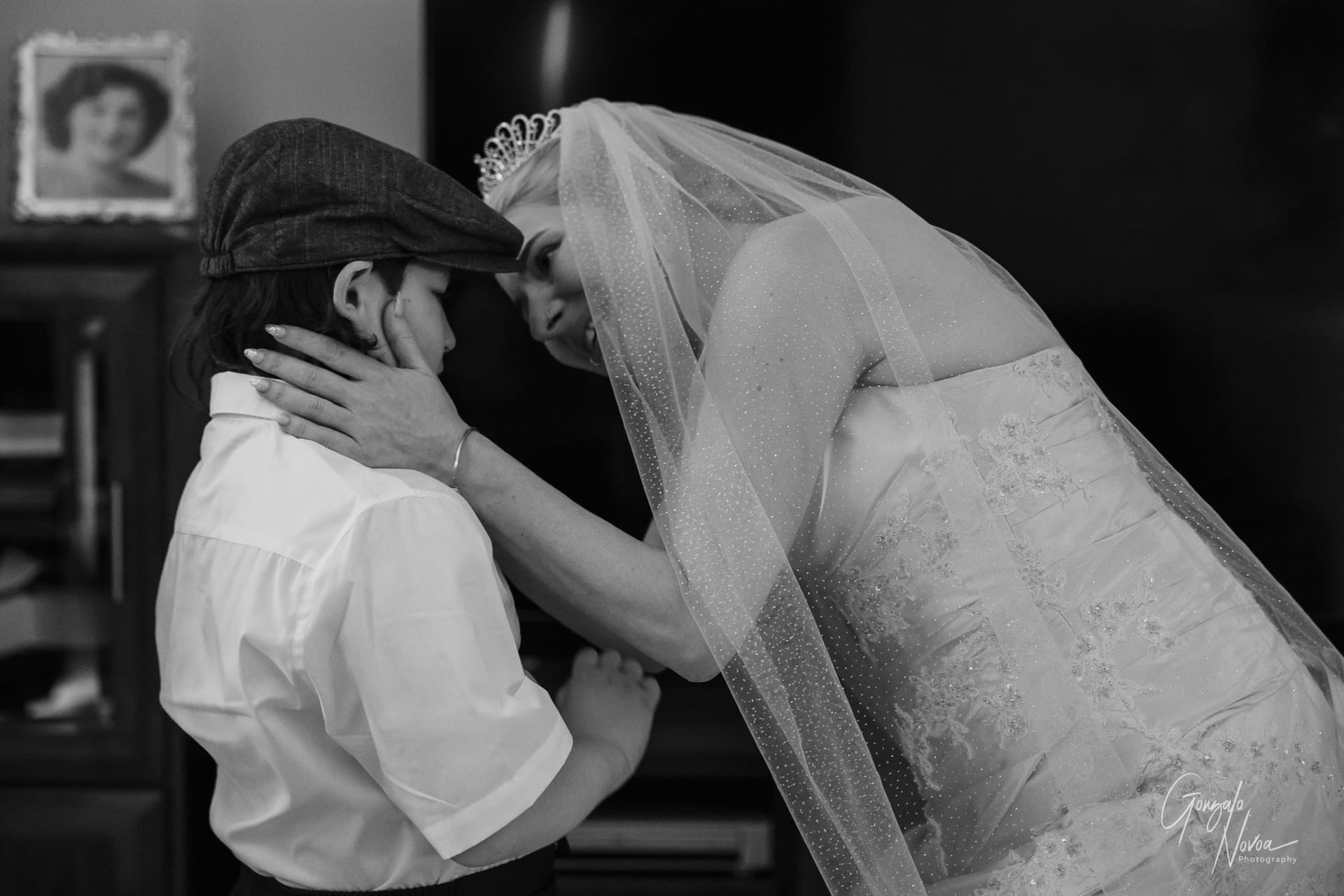 An emotional first look between a mother and a son