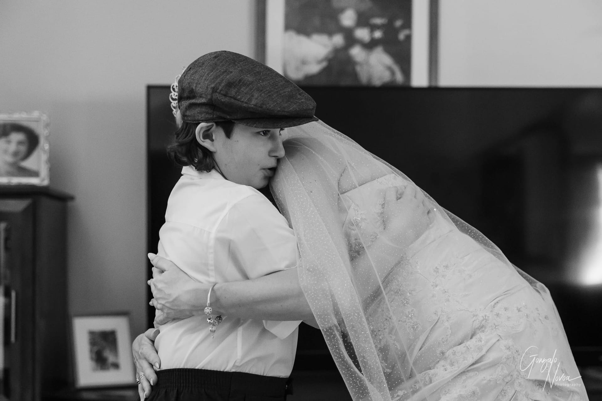 An emotional first look between a mother and a son