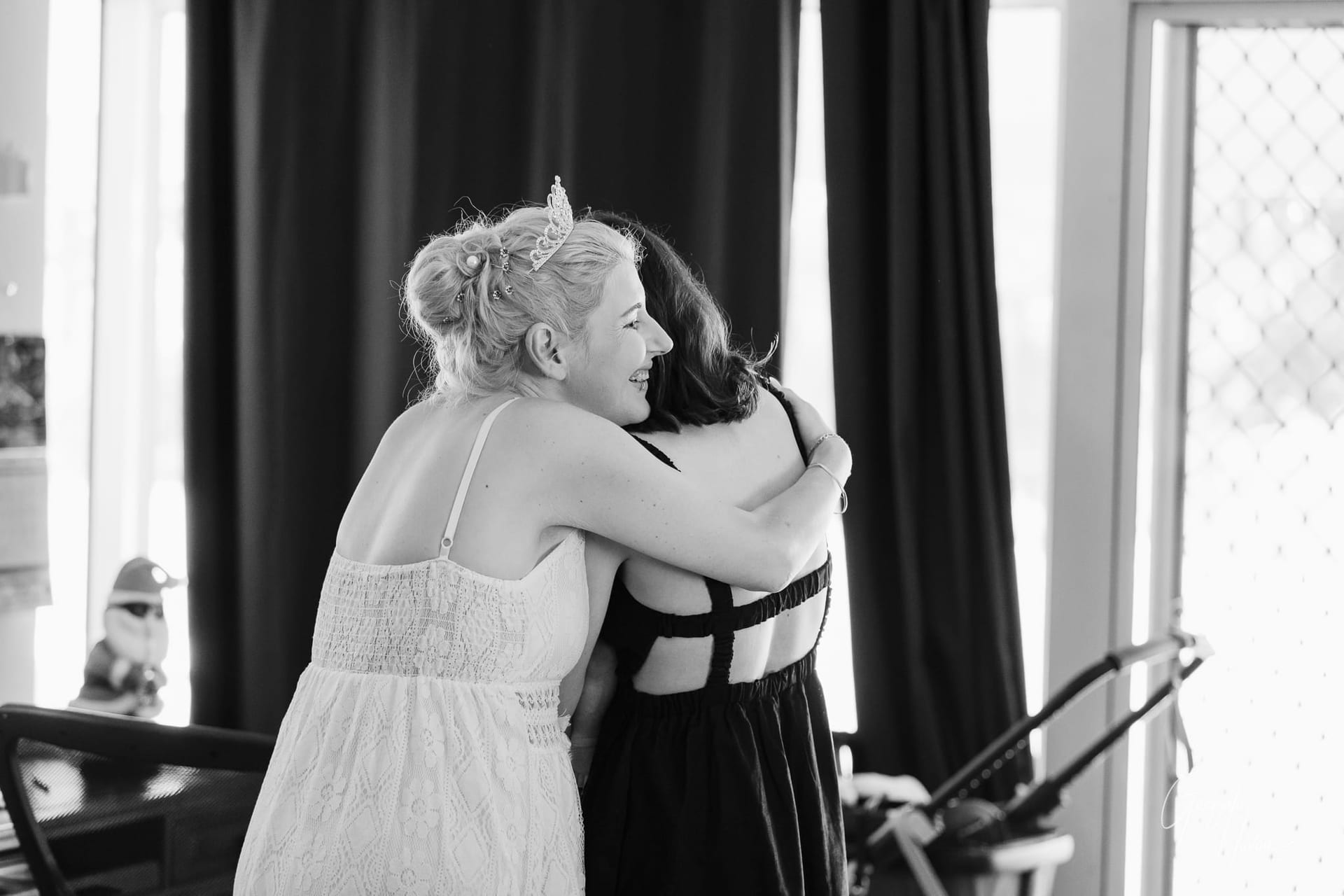 friends and family sharing moments together after the ceremony