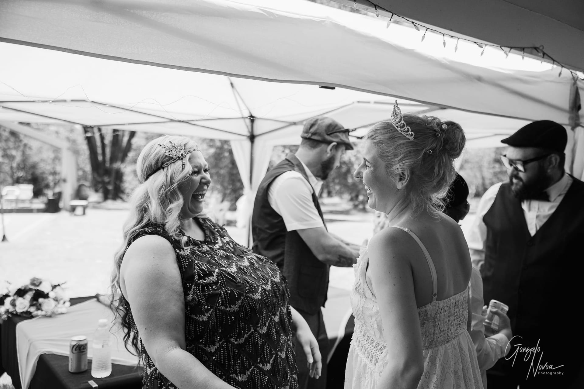 friends and family sharing moments together after the ceremony