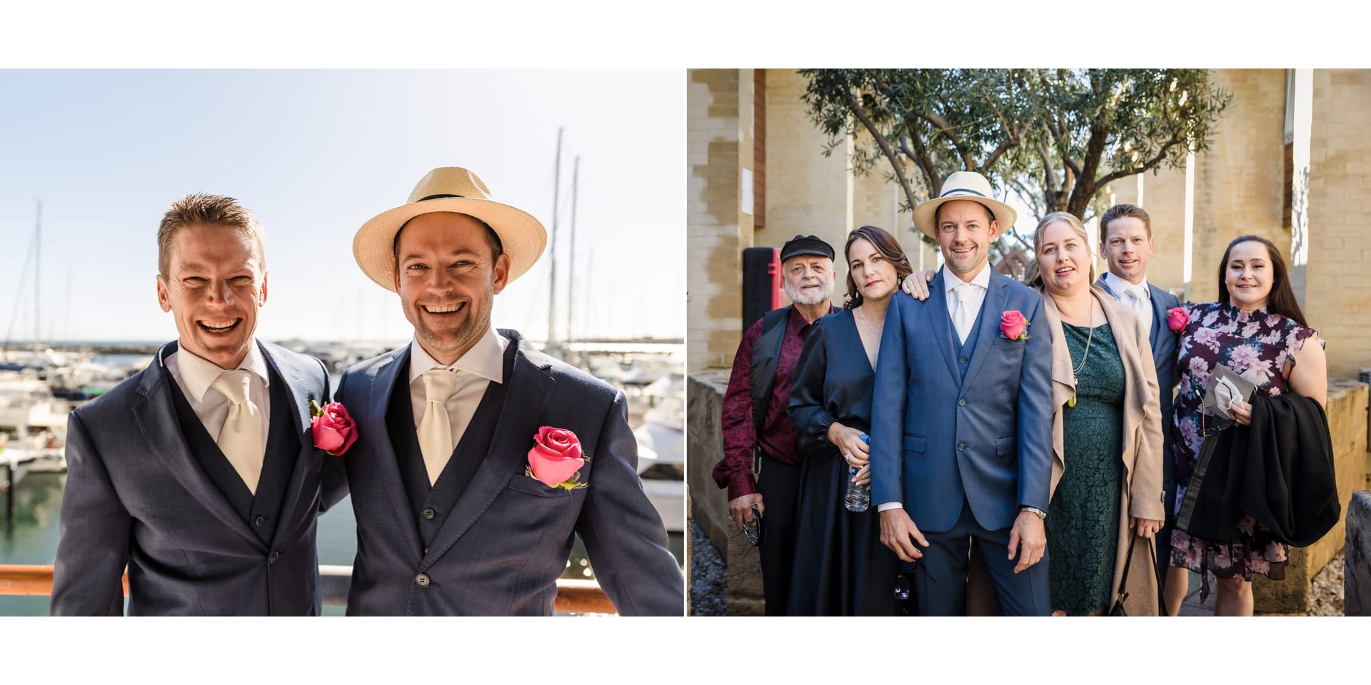 Geordie with family and friends before the ceremony in Fremantle
