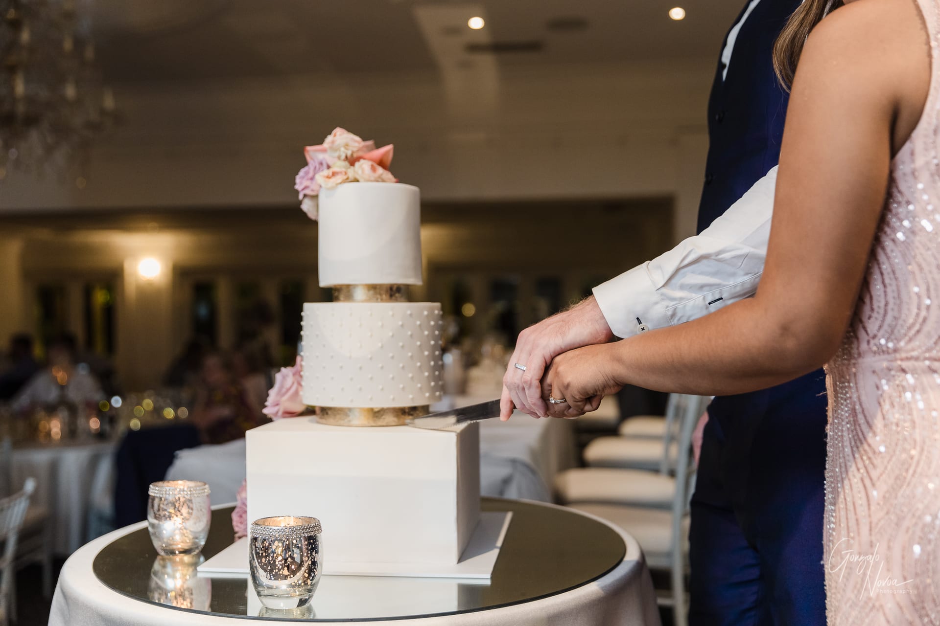 Bride/Groom Cutting the Cake - Perth Wedding Photographer, Wedding Reception - Gonzalo Novoa Photography at Caversham House