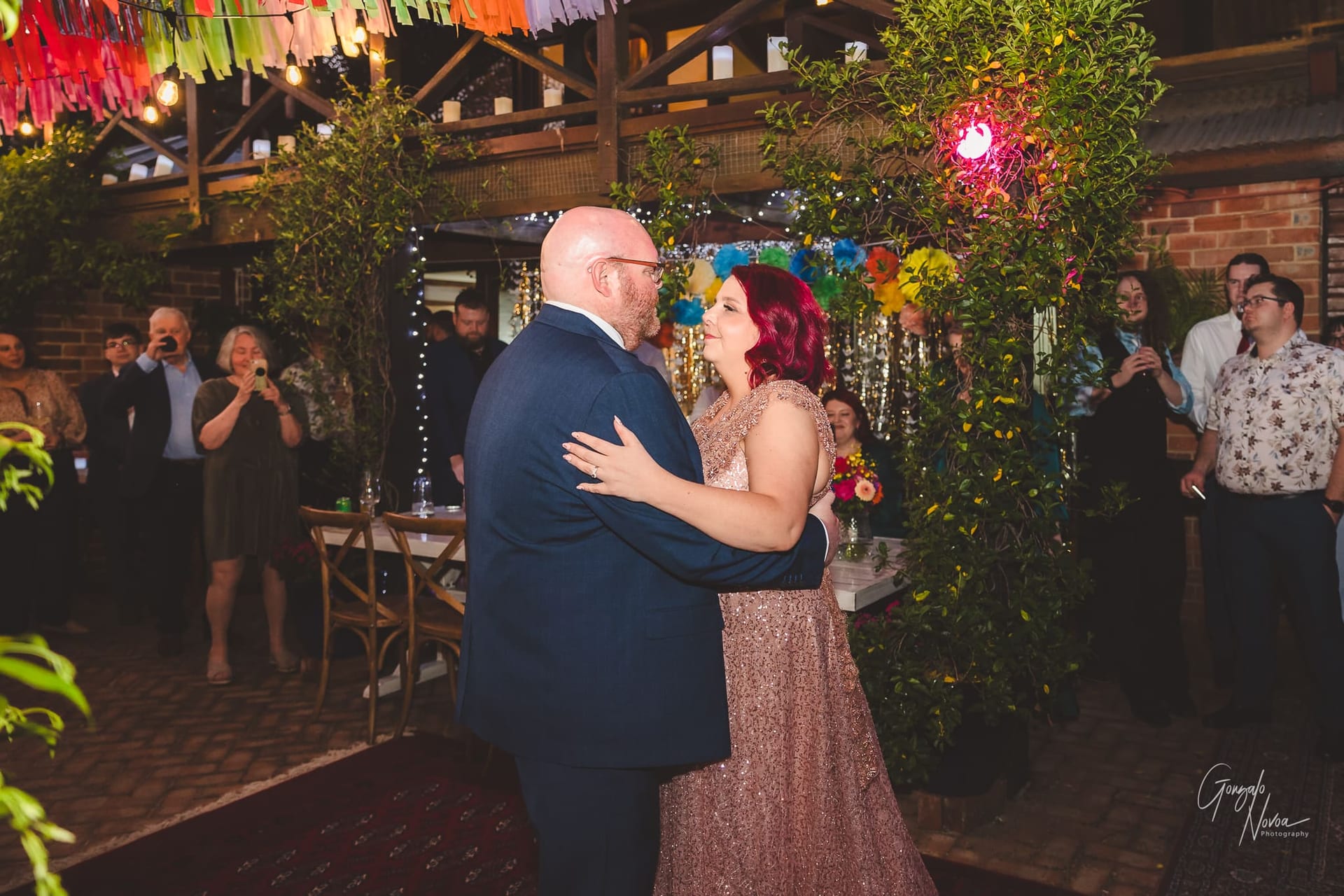 Bride and Groom having their first dance