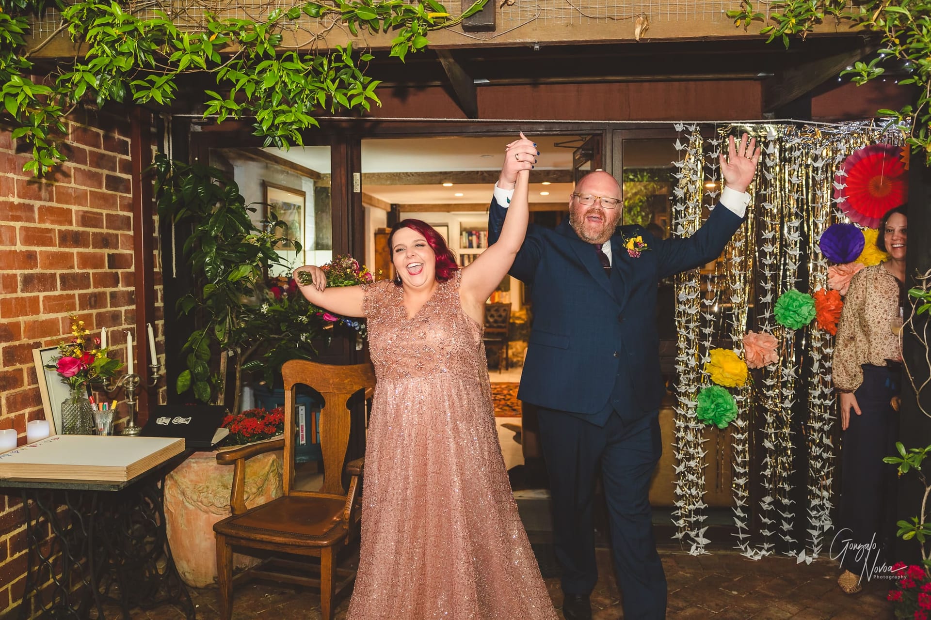 Grand entrance! Bride and Groom enter their reception