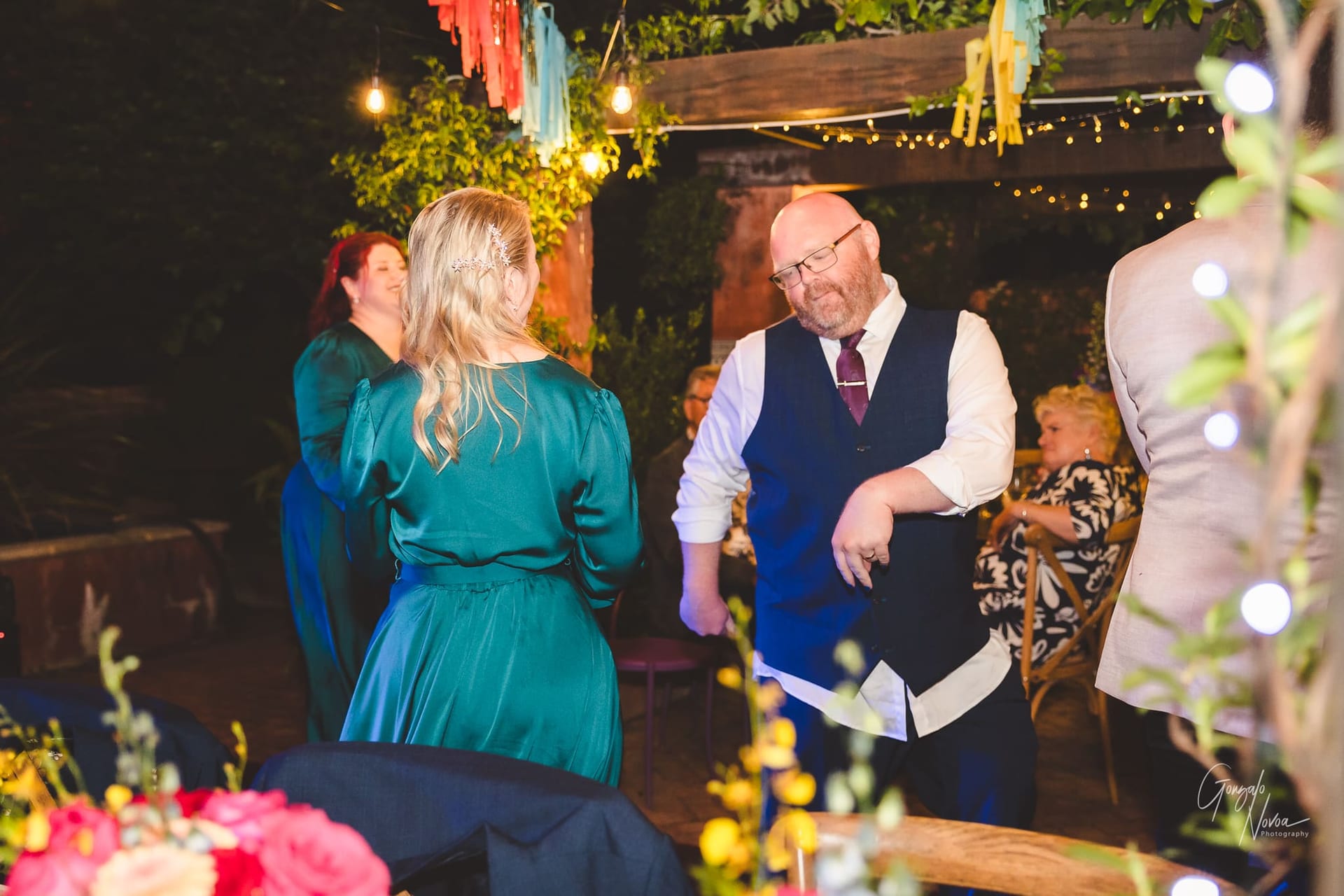 Groom dancing with bridal party