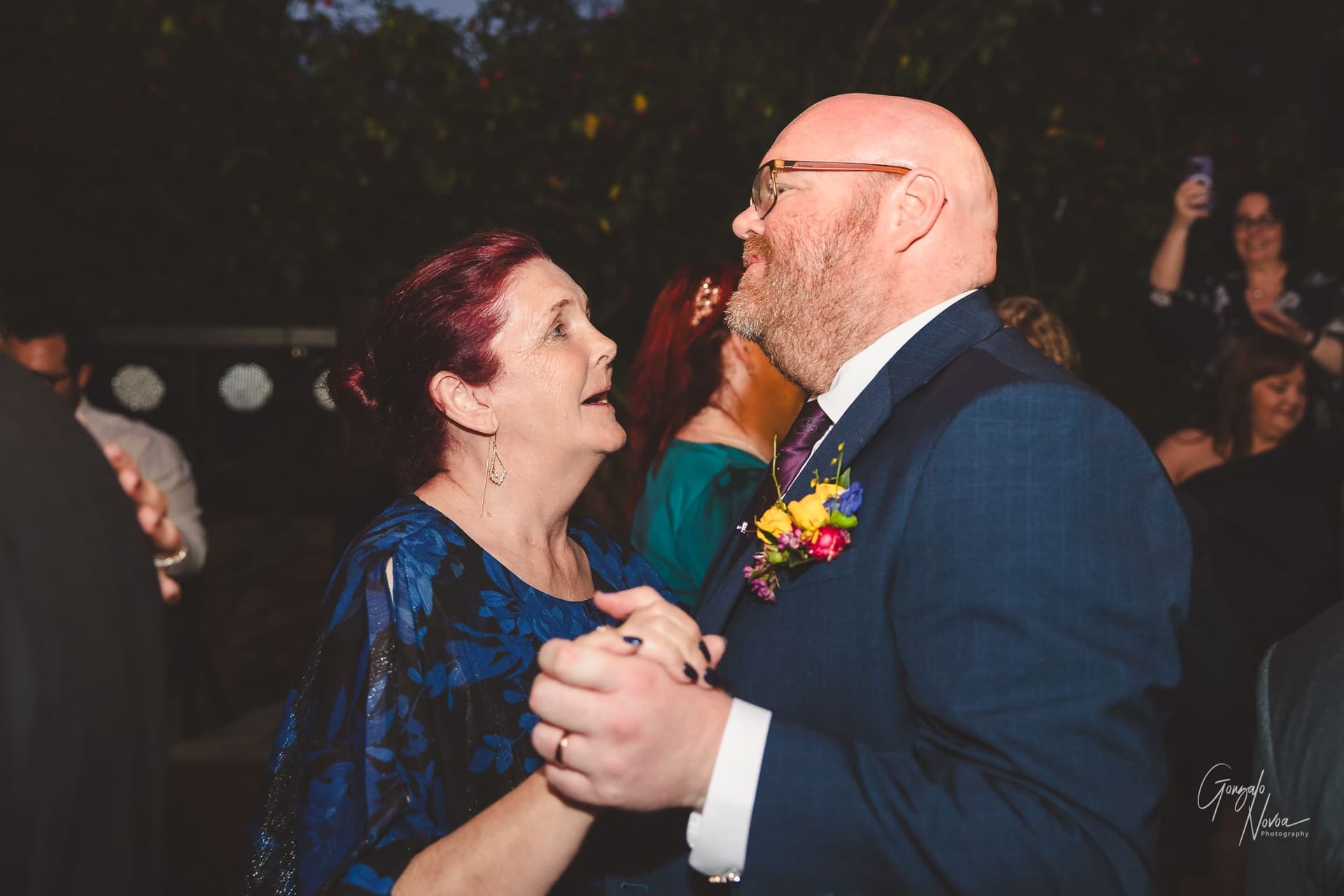 Mother and Son dancing during the reception