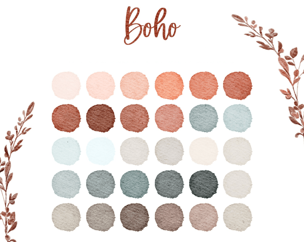 Boho colour palette