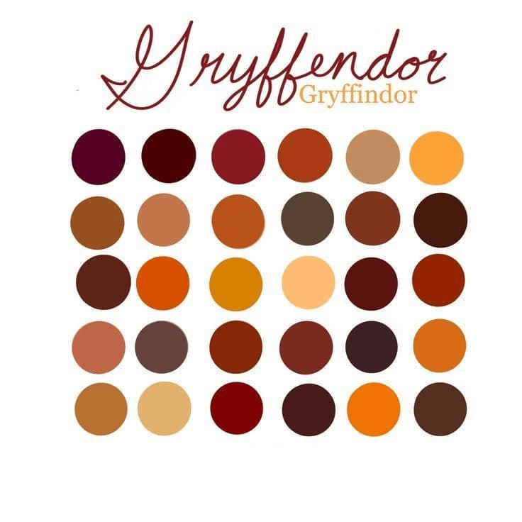 Gryffindor colour palette