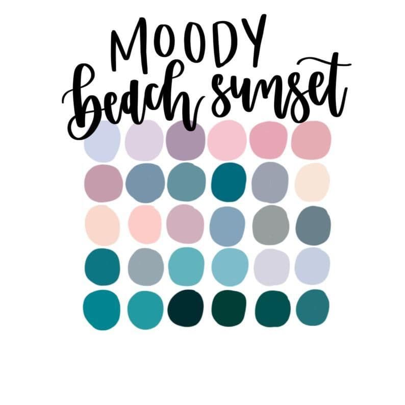 Moody Beach Sunset colour palette
